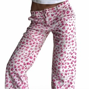 omighty pink and white cheetah leopard print pants